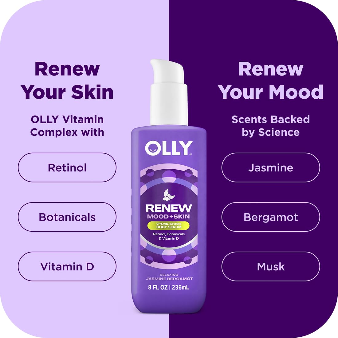 OLLY serum pumped into hand demonstrating quick absorption and hydration