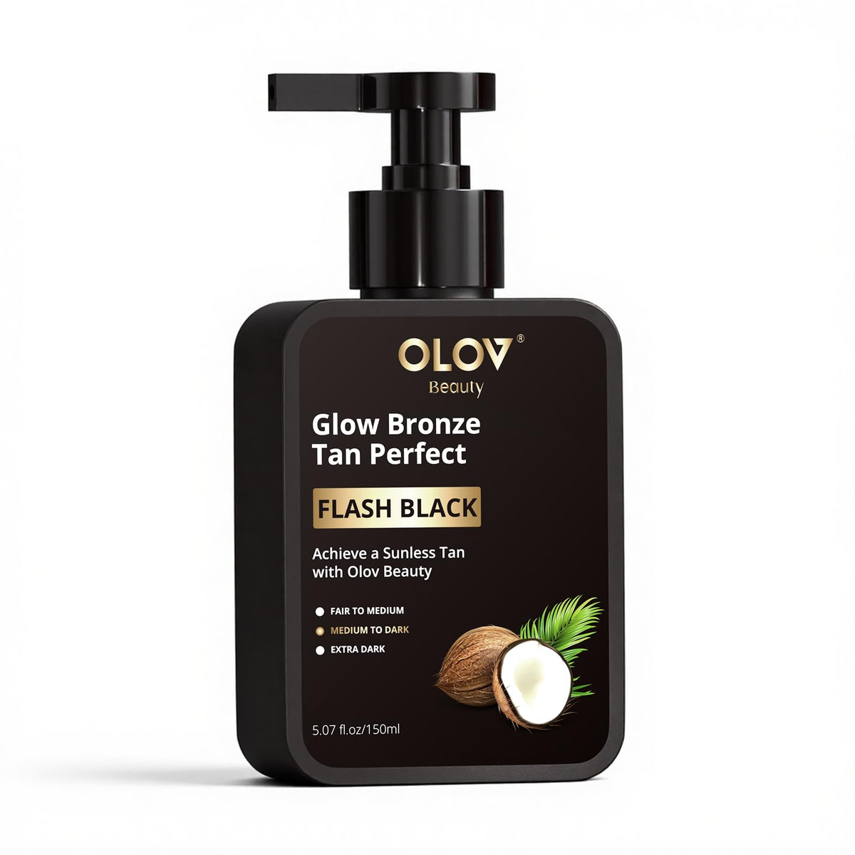 OLOV front packaging showing bottle and net weight, clear branding and benefits