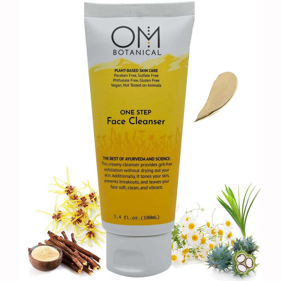 OM Botanical front packaging showing cleanser and benefits