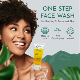 OM Botanical gel texture close-up with aloe for soothing hydration