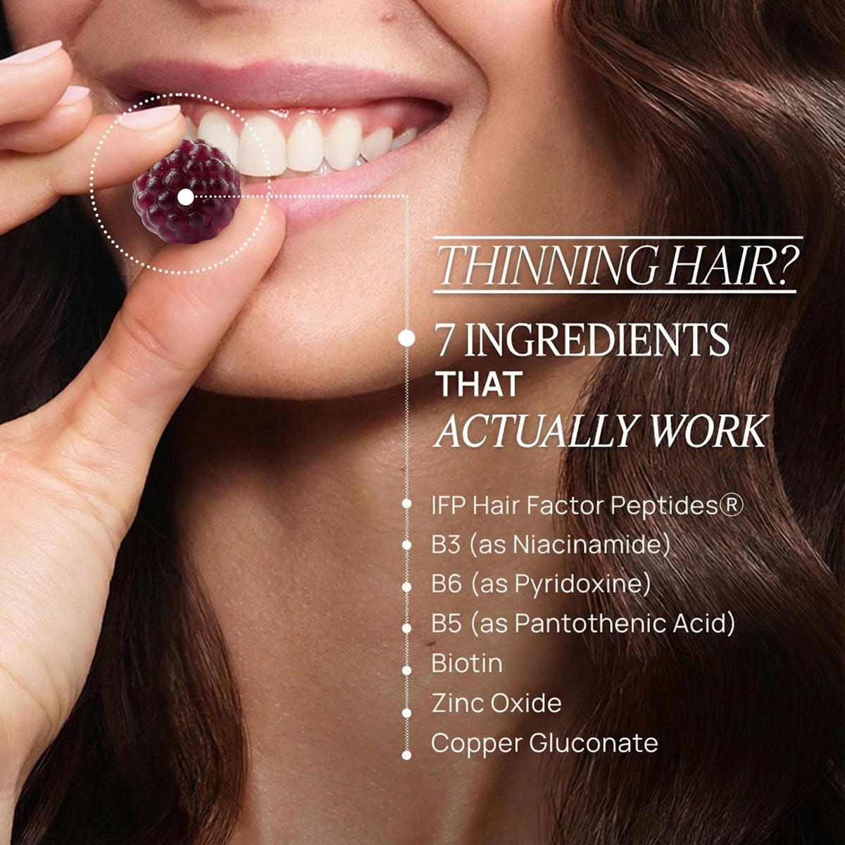OMI WELLBEAUTY peptide illustration highlighting patented IFP ingredient support