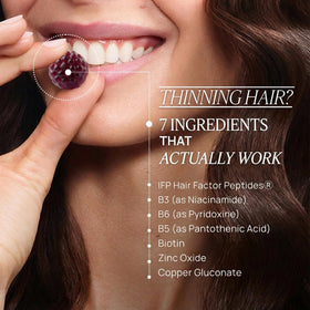 OMI WELLBEAUTY peptide illustration highlighting patented IFP ingredient support