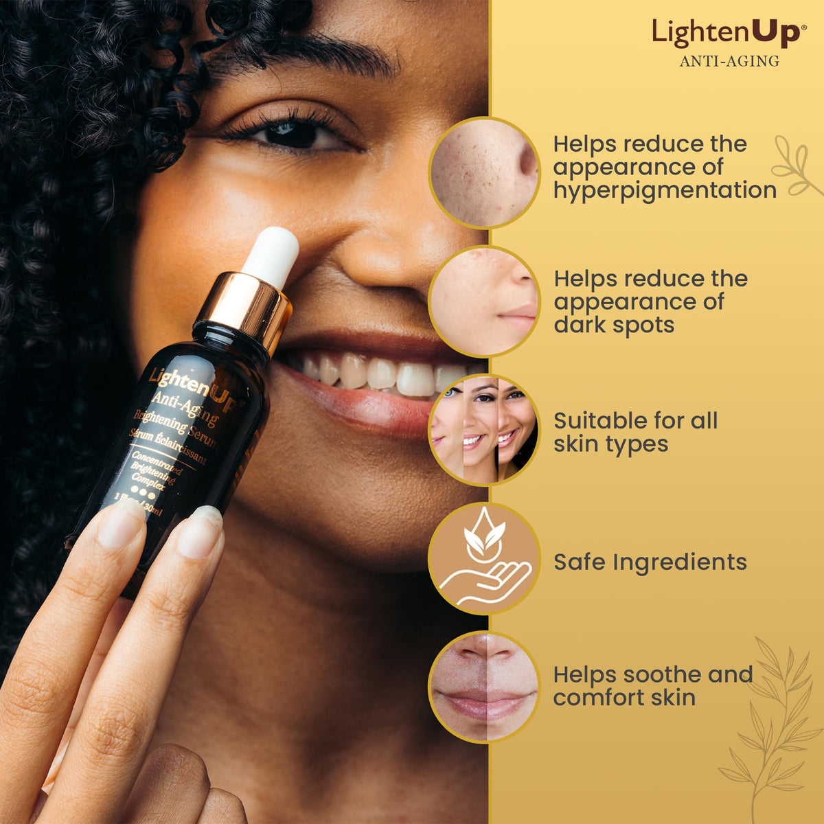 OMIC Lighten-Up with argan oil and shea butter ingredients for nourishing benefits