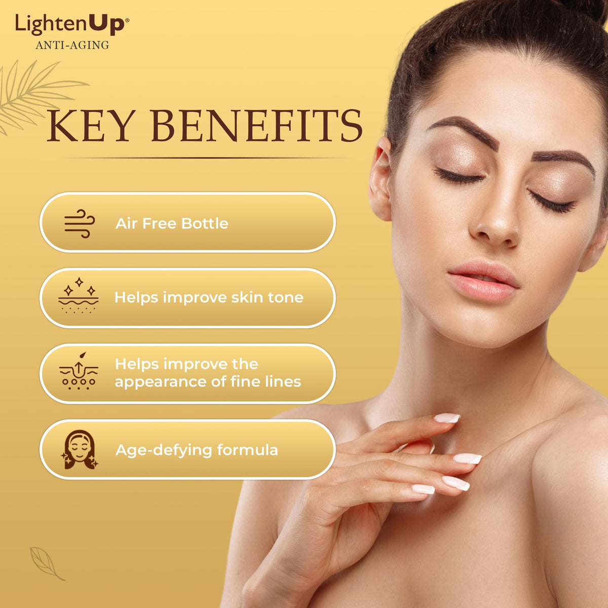 OMIC Lighten-Up with argan oil and shea butter ingredients highlighting nourishing benefits