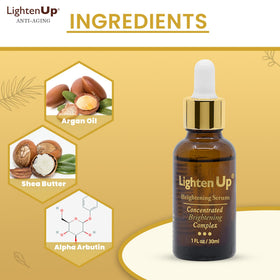 OMIC Lighten-Up serum texture on dropper showing fast-absorbing consistency