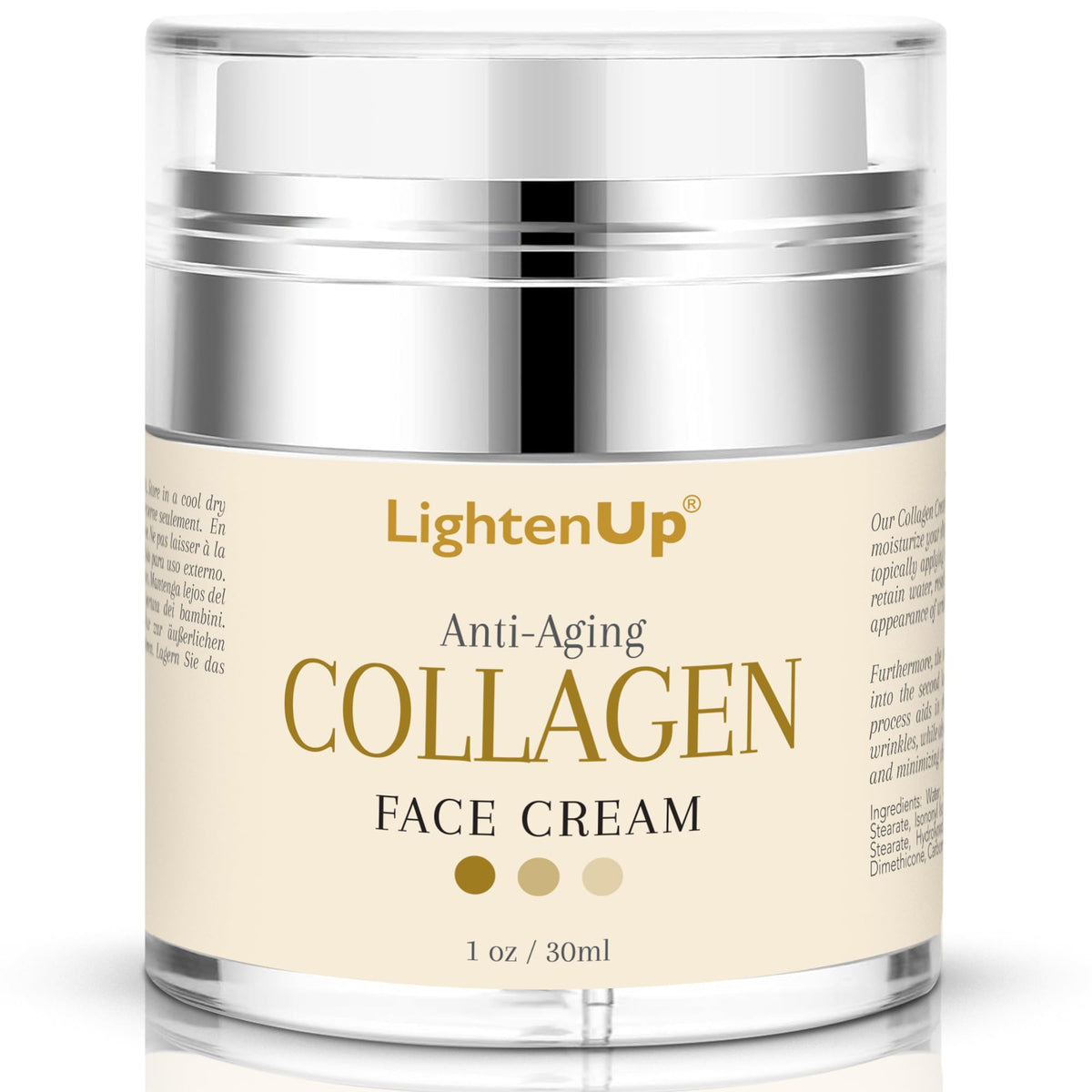 OMIC Lighten-Up front packaging showing jar and label for clean presentation