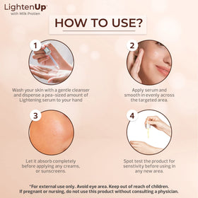 OMIC Lighten-Up label closeup featuring ingredients to inform users about lactic acid content