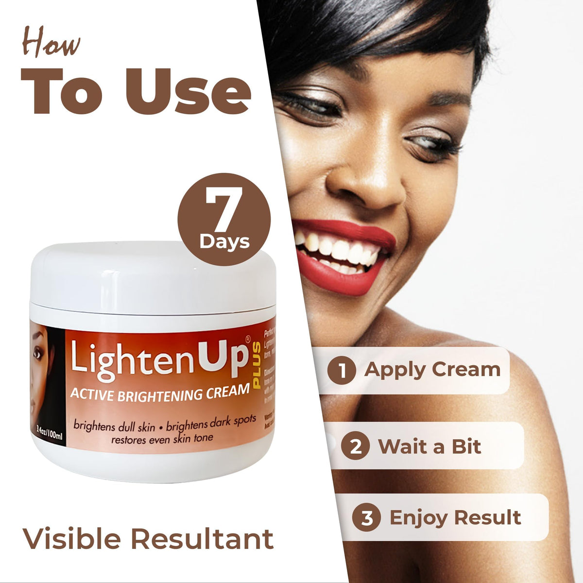 OMIC Lighten-Up ingredients label close-up, clarifies key brightening components