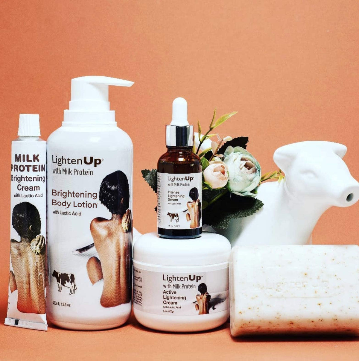OMIC Lighten-Up bottle on bathroom vanity suggesting daily routine