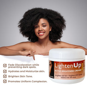 OMIC Lighten-Up applied to hand from jar, demonstrates easy absorption benefit