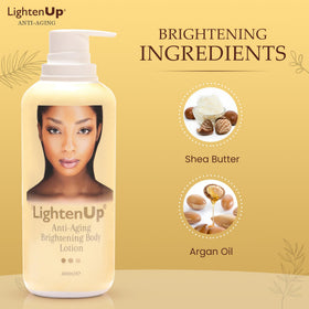 OMIC Lighten-Up lotion texture close-up showing smooth, fast-absorbing finish