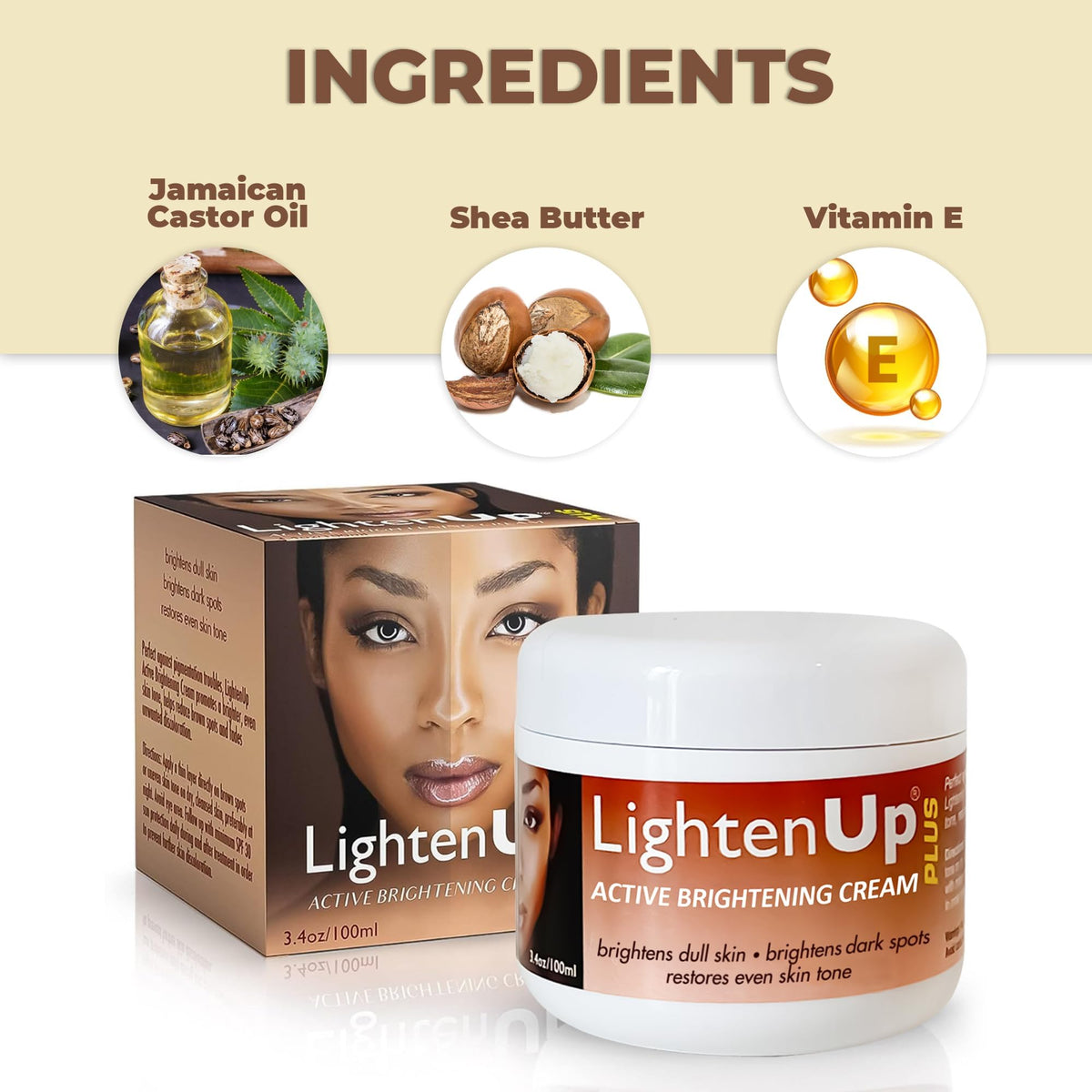 OMIC Lighten-Up cream texture close-up, shows smooth moisturizing finish