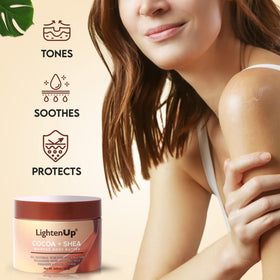 OMIC Lighten-Up applied on skin demonstrating absorption and nourishing hydration benefit