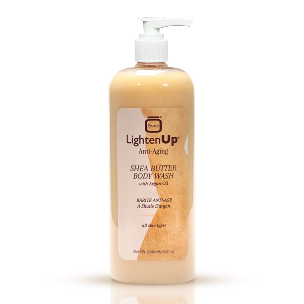 OMIC Lighten-Up front packaging shows bottle and volume for long-lasting use