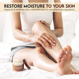 OMIC Lighten-Up open jar top view showing smooth whipped surface and easy scooping benefit