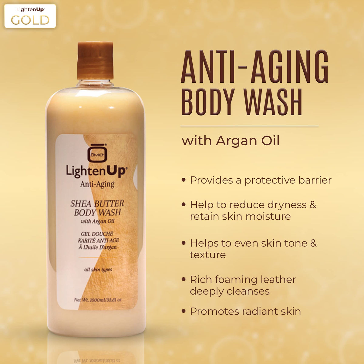 OMIC Lighten-Up rich lather texture closeup demonstrating gentle cleansing benefit