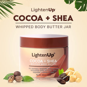 OMIC Lighten-Up whipped cocoa butter texture close-up highlighting creamy spreadability benefit
