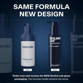 Omnis Uomo pump and cap detail offering easy dispensing and controlled product use