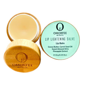 OMORFEE front packaging showing travel-friendly lip salve and protective benefits