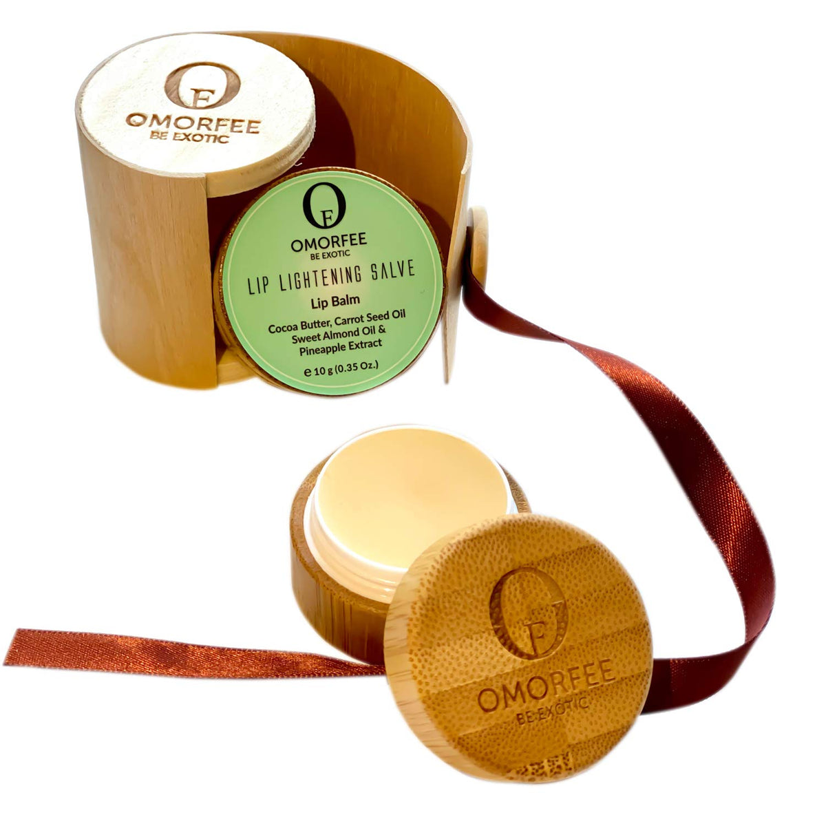 OMORFEE packaging label detail highlighting clean-ingredient and SPF info