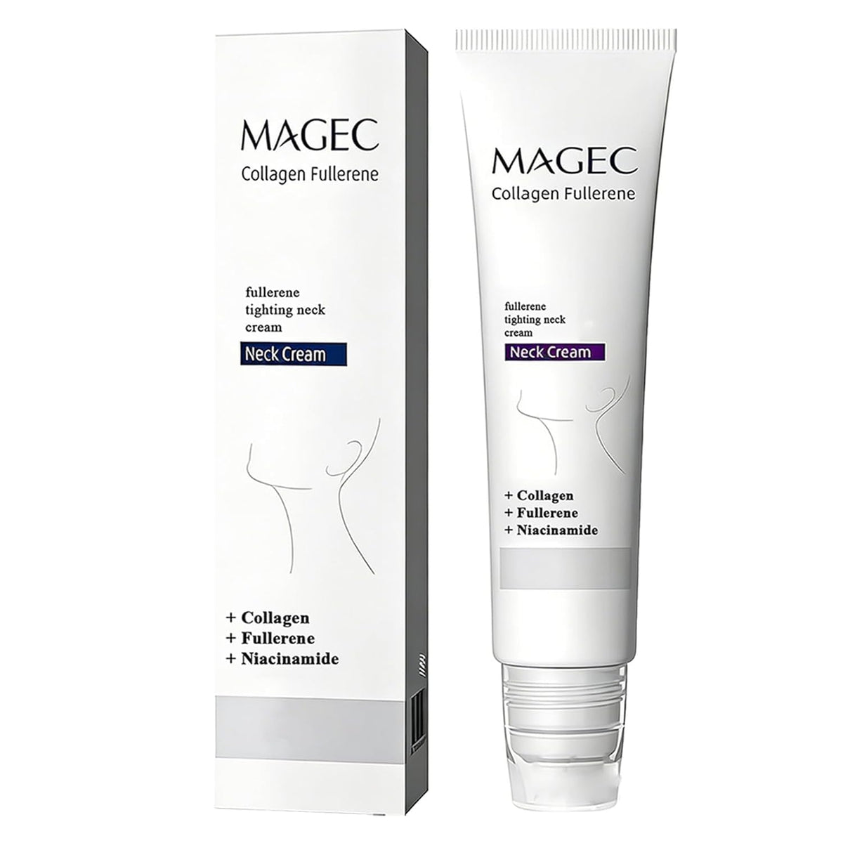 OMULIKJ front packaging showing neck cream and roller for neat application