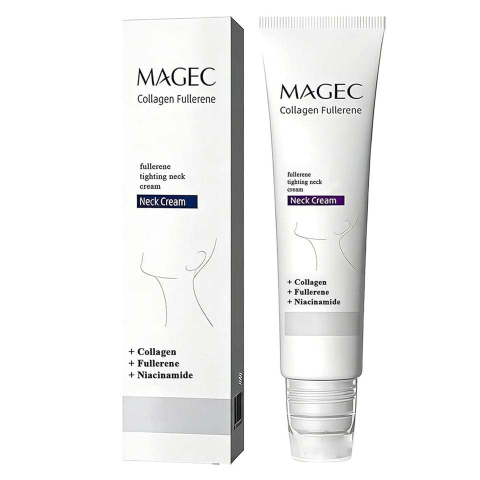 OMULIKJ front packaging showing neck cream and roller for neat application