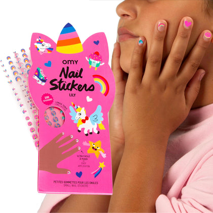 Omy front packaging showing 200 unicorn stickers and benefits