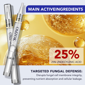 OMZOK pen applied to toenail illustrating targeted edge and cuticle coverage