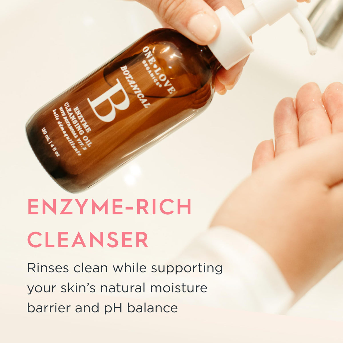 One Love Organics oil texture drop close-up showing silky, hydrating feel
