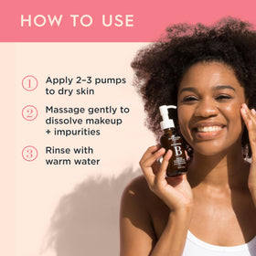 One Love Organics removing makeup on face to show effective cleansing