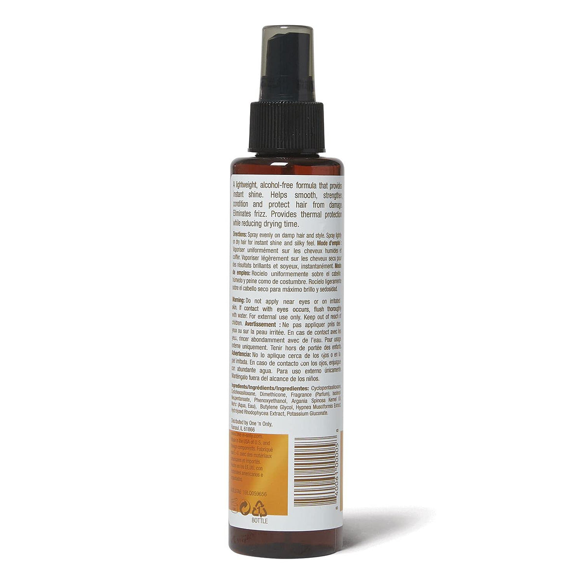 One 'n Only label detail emphasizing ingredients and benefits