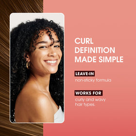 One 'n Only before and after showing defined curls and added shine benefit