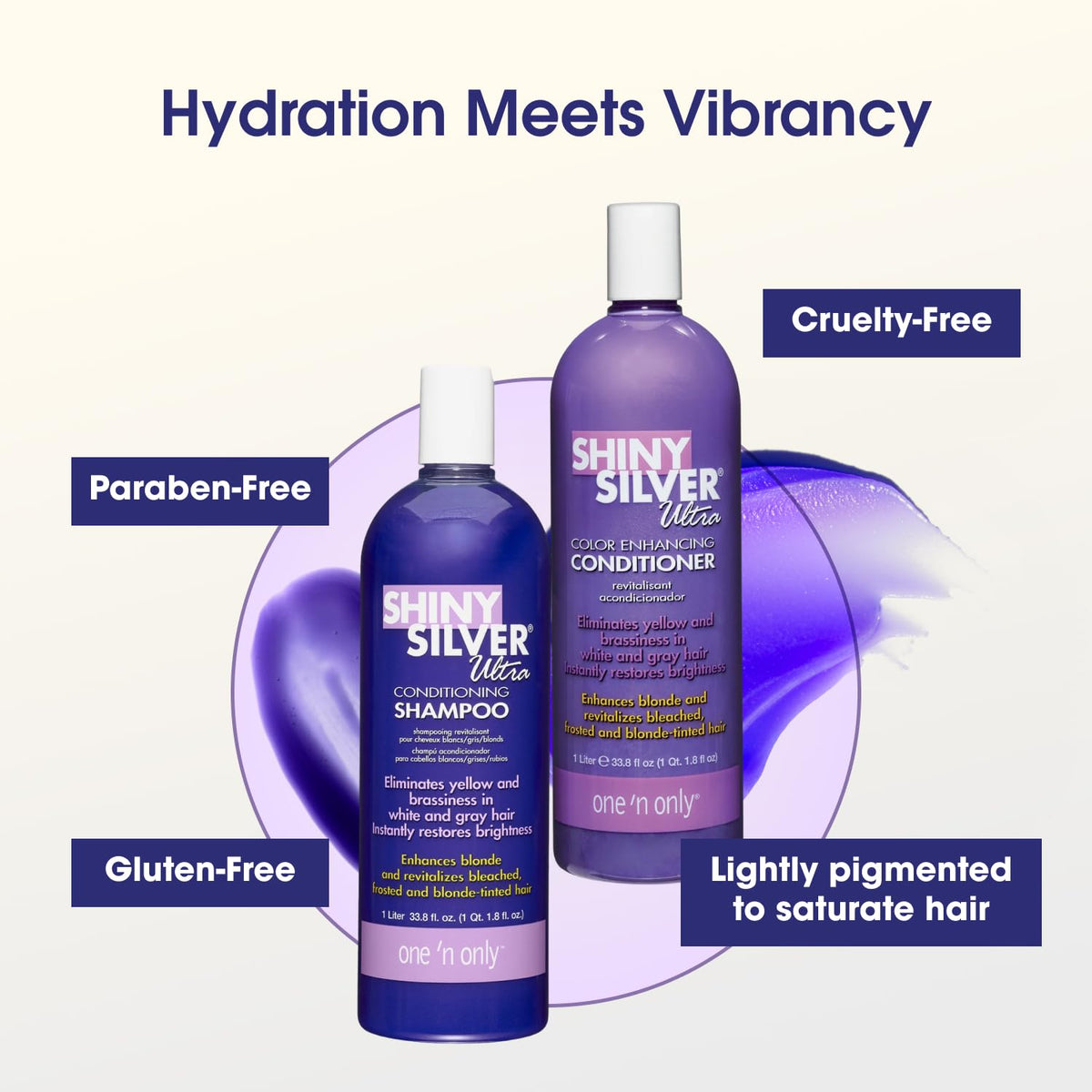 One 'n Only bottles next to ruler showing 33.8 oz size and long-lasting value