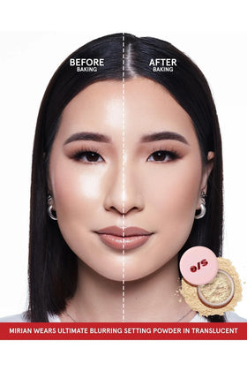 One Size loose powder texture close-up highlighting silky, blurring finish