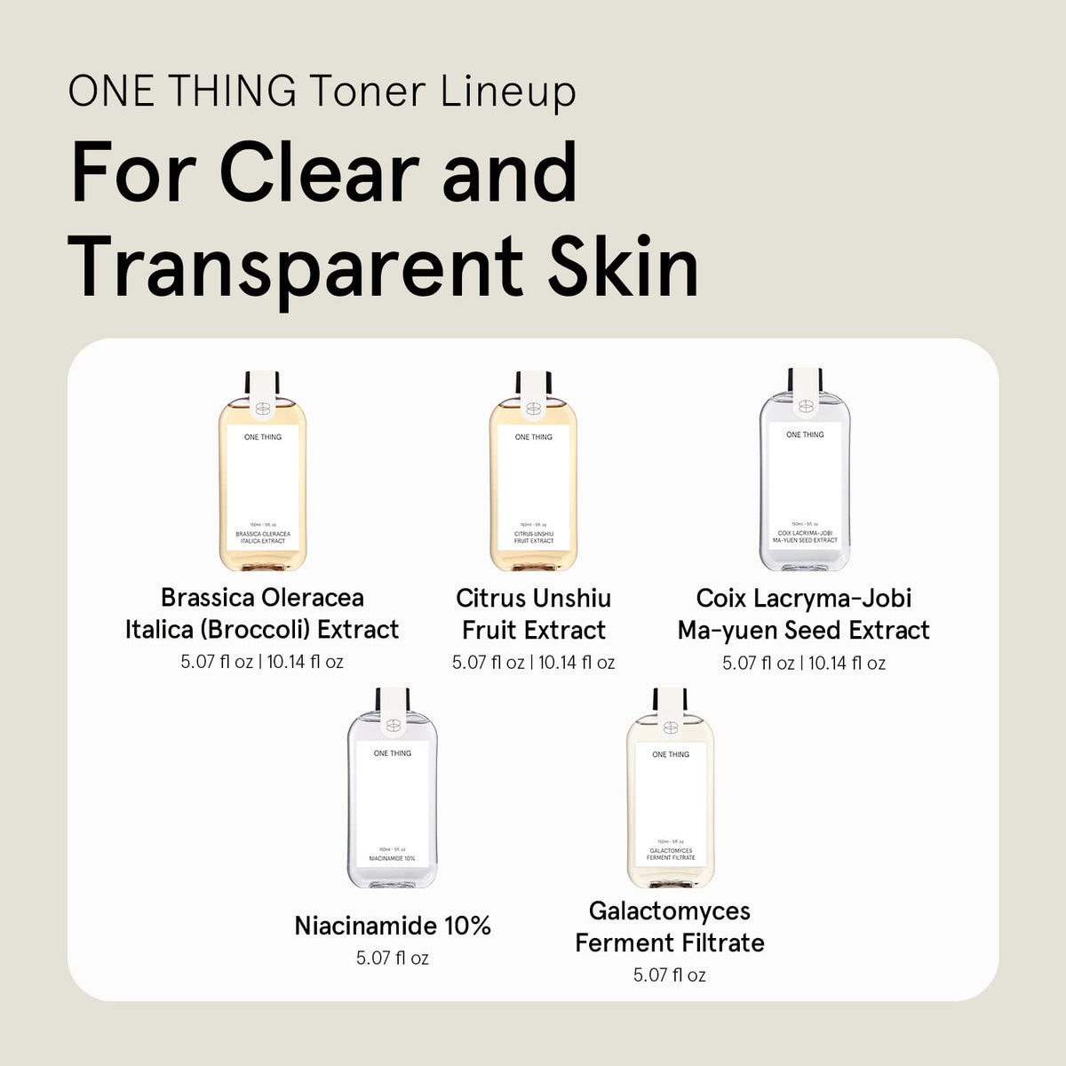 ONE THING bottle held in hand showing travel-friendly 5.07 fl oz size