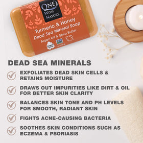 One With Nature soap close-up of bar texture highlighting gentle exfoliation