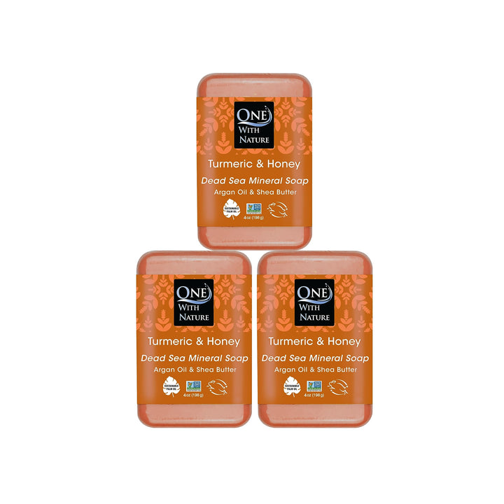 One With Nature front packaging showing soap bars and benefits