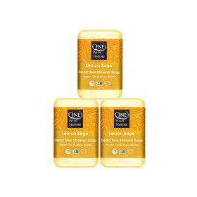One With Nature front packaging showing three 4oz bars and clear branding benefit