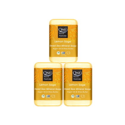 One With Nature front packaging showing three 4oz bars and clear branding benefit