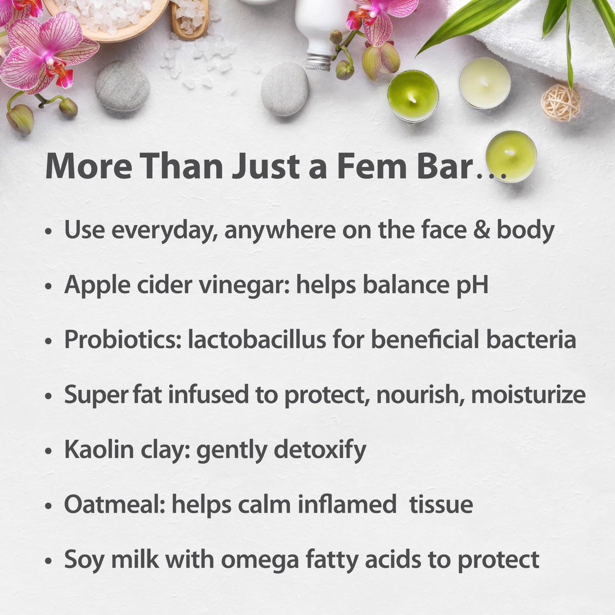 One With Nature apple cider vinegar and oatmeal ingredient close-up highlighting calming benefits