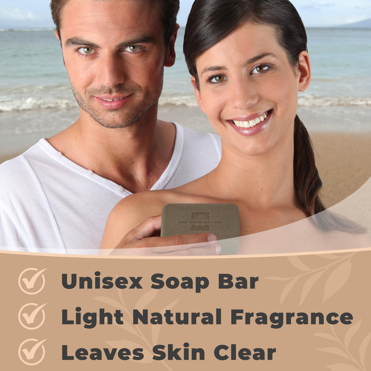 One With Nature jar of Dead Sea mud ingredient emphasizing natural mineral content