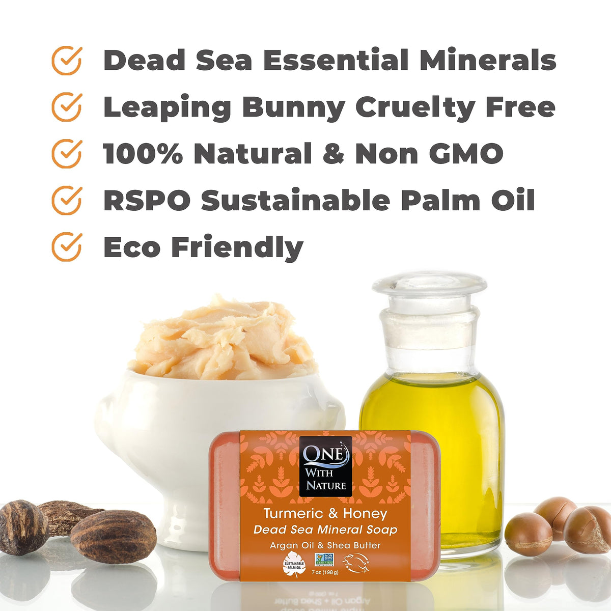 One With Nature rich lather in hand demonstrating gentle cleansing