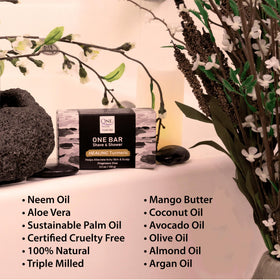 One With Nature close-up of bar texture highlighting natural, moisturizing oils