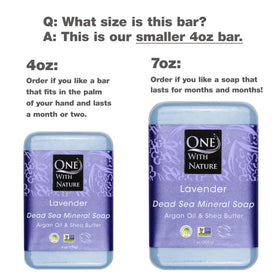 One With Nature soap bar close-up texture revealing salt crystals for gentle exfoliation