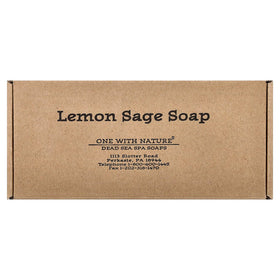 One With Nature soap in hand lathering to show gentle cleansing and moisturizing benefit