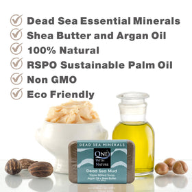 One With Nature soap creating creamy lather on hand for effective daily cleansing