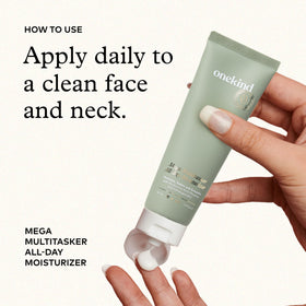 Onekind botanical ingredient flatlay of peach, apple, ginseng, conveys natural support