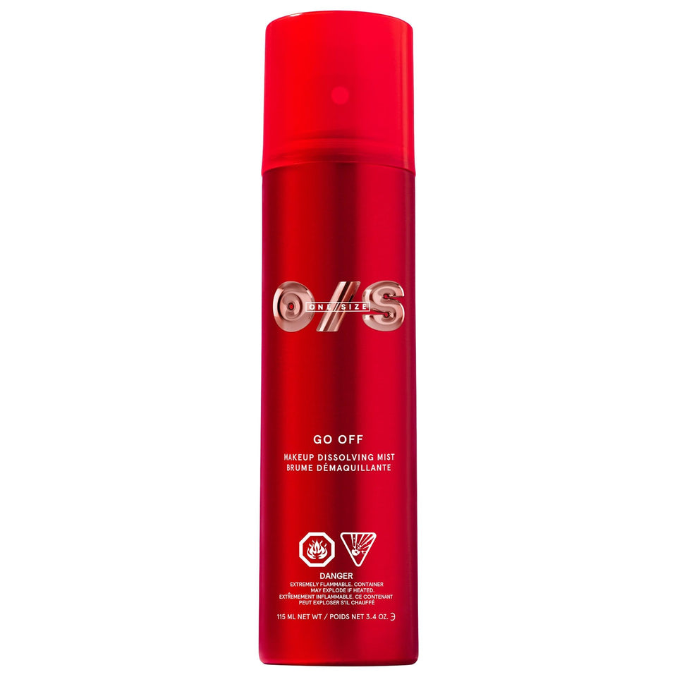 ONE/Size GO OFF front packaging showing bottle and easy spray for fast removal