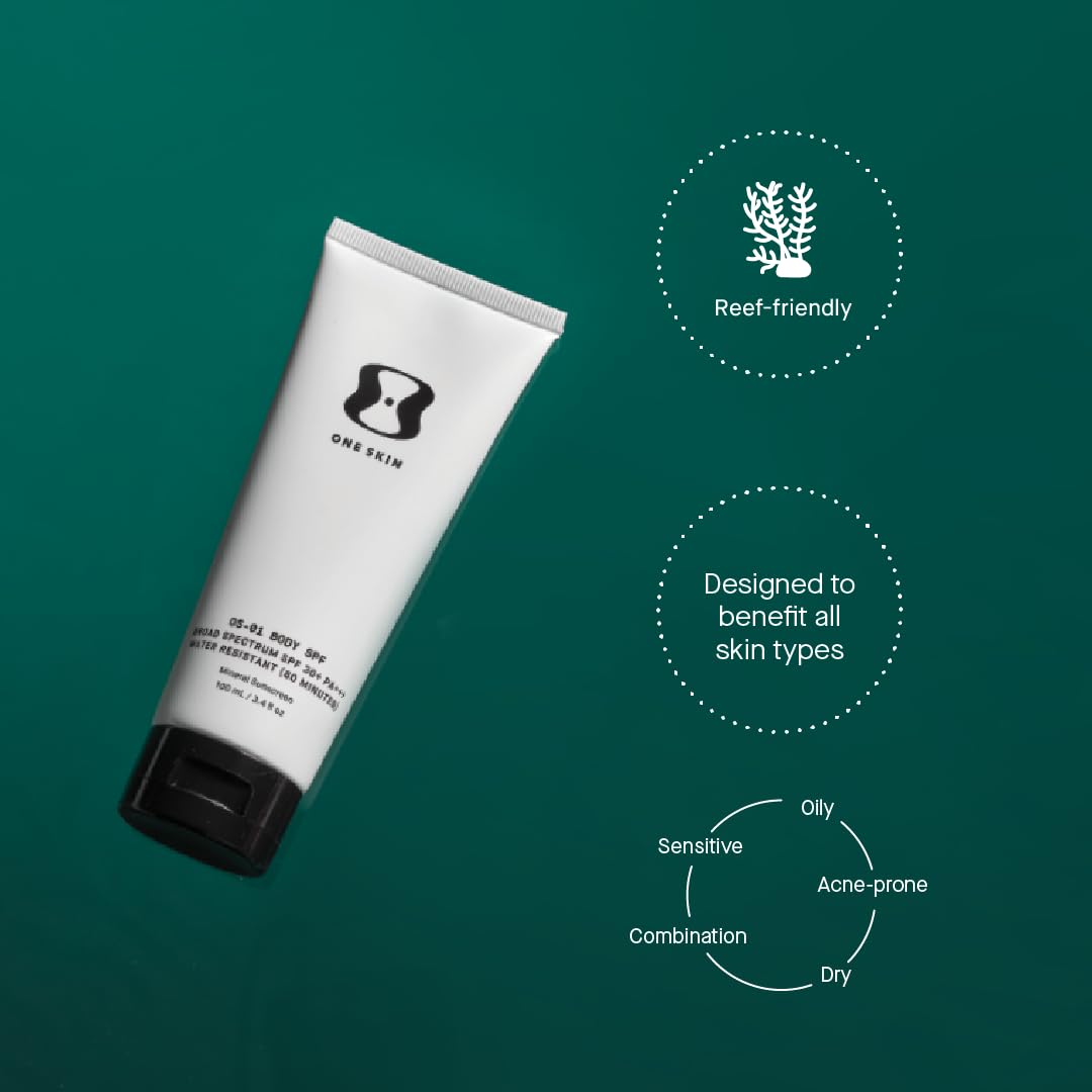 oneskin body creamy texture closeup demonstrating blendable mineral finish