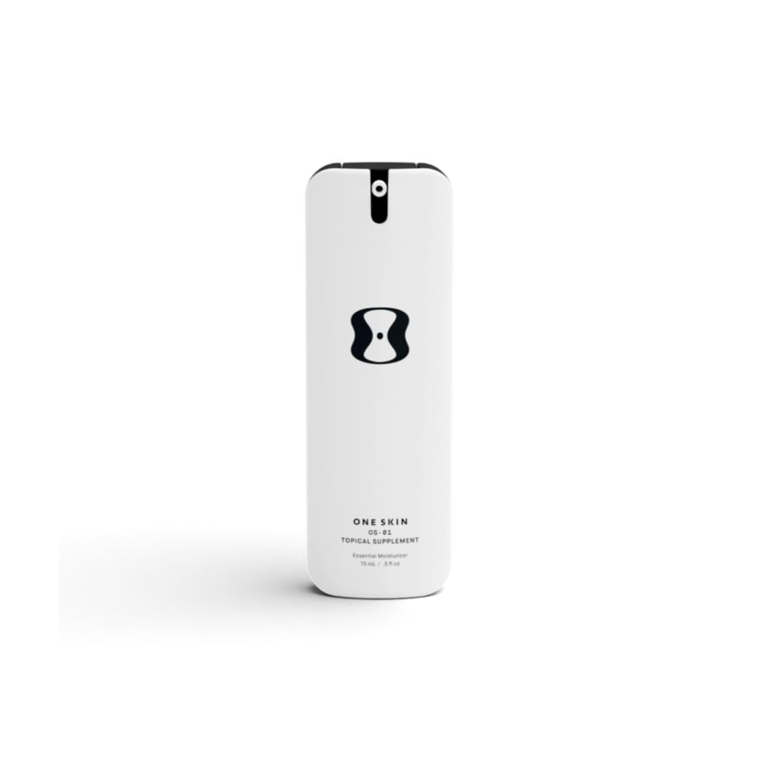 oneskin front packaging showing compact 15 mL size and clean design, conveys easy travel use